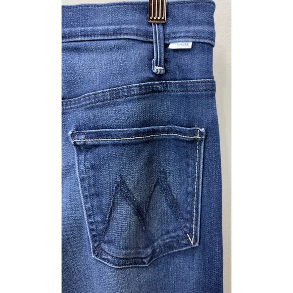 MOTHER The Hustler Sidewinder Jeans Size 29 Tongue and Chic High Rise Slit Hem - Picture 6 of 13
